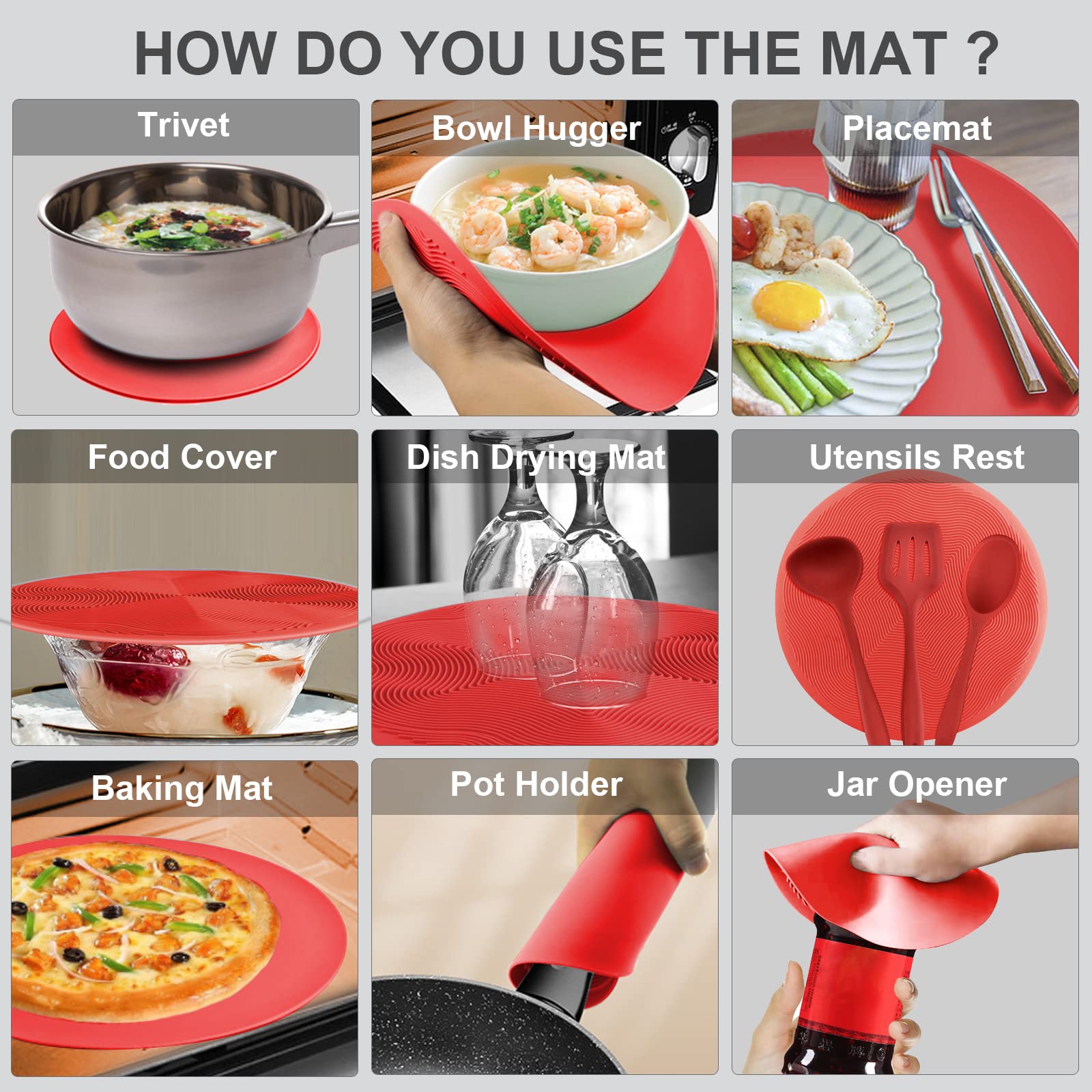 AIDACOM silicone trivet doubles as pot holder for hot dishes