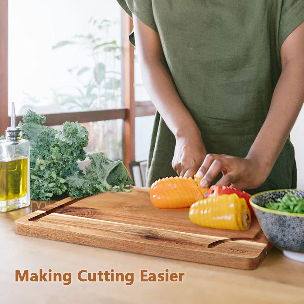 AIDEA acacia cutting board small 9x6 with juice groove for travel tasks