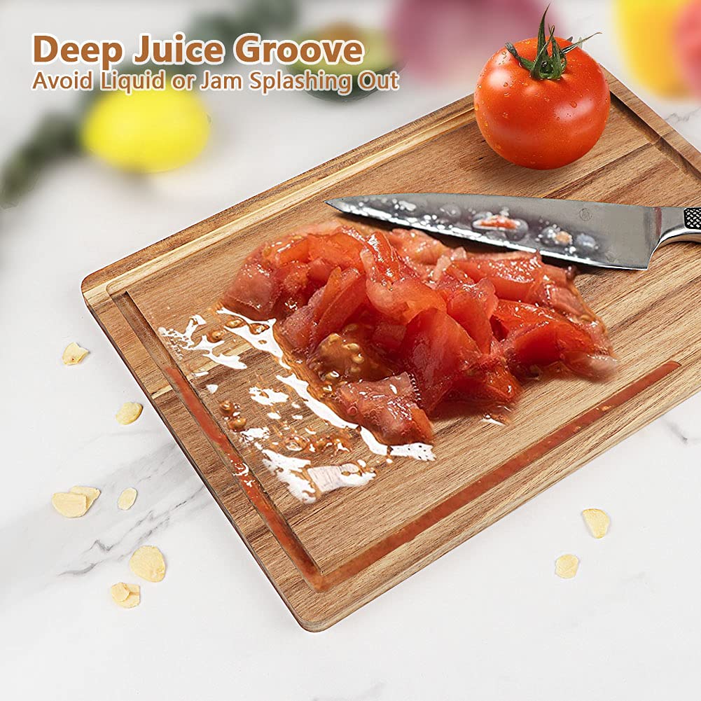 AIDEA acacia cutting board set on a kitchen counter highlights natural wood