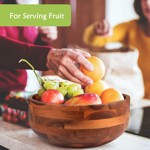 AIDEA Acacia wood bowl for cereals and snacks, sturdy and stylish