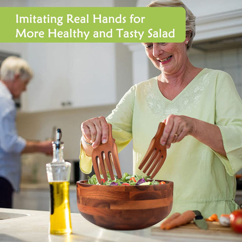 AIDEA Acacia wood bowl with fruits highlights natural beauty and practical serving