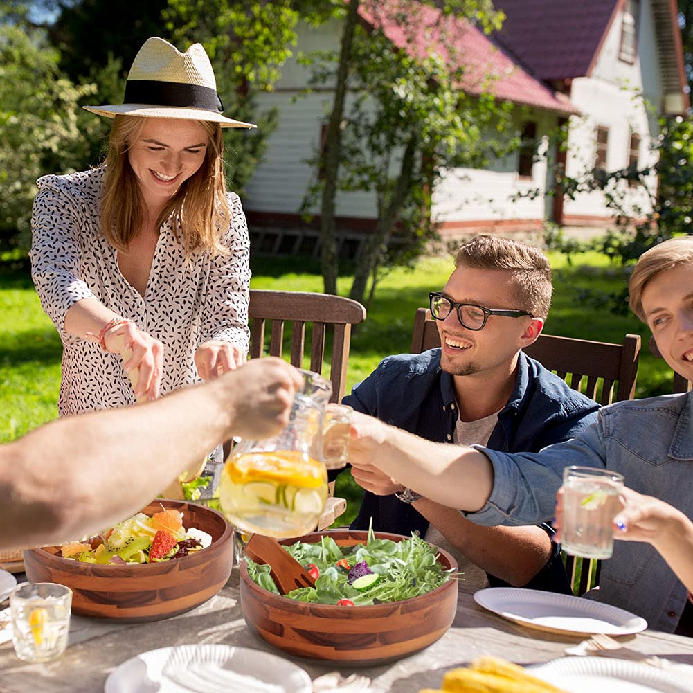 AIDEA Acacia wood bowl top view ready for family dining