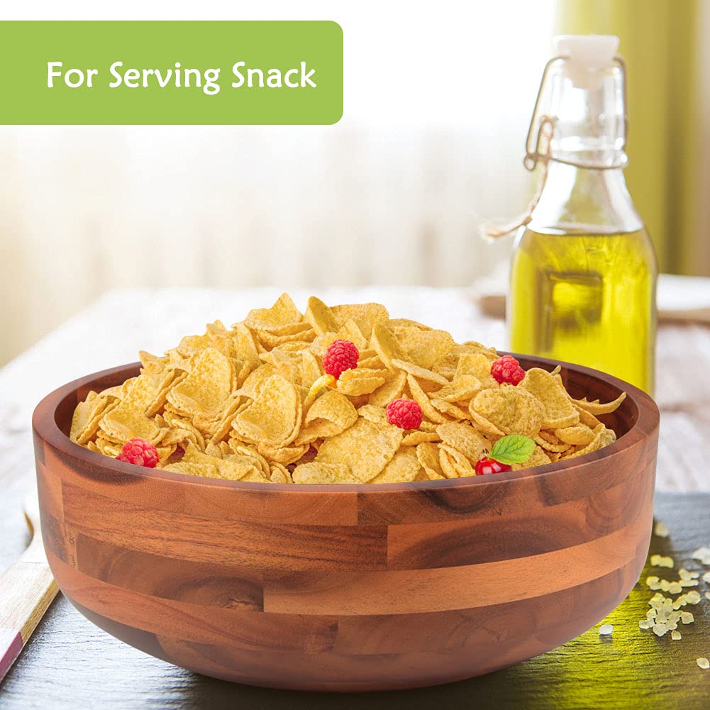 AIDEA Acacia wood kitchen decor bowl enhances table presentation
