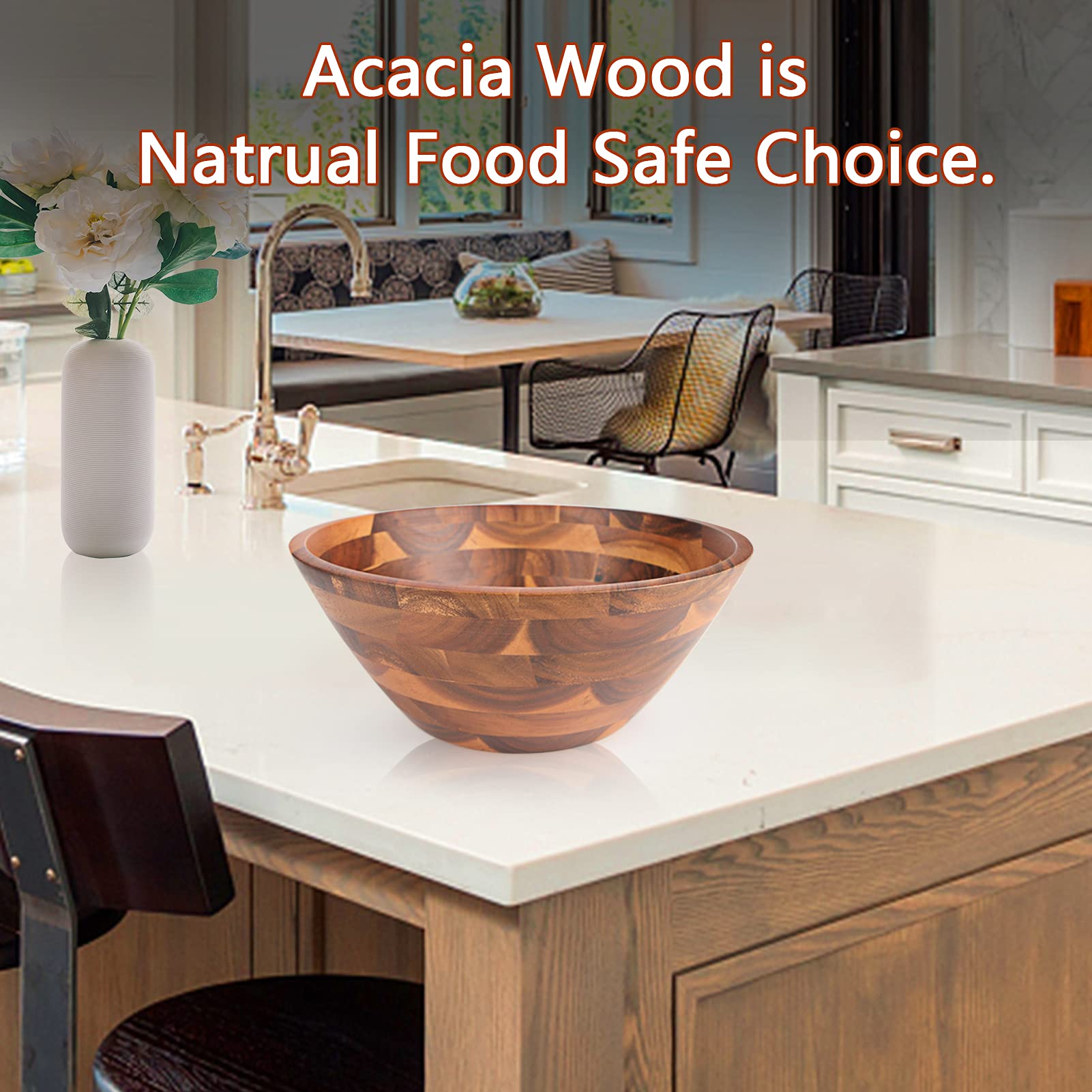 AIDEA Acacia bowl highlight: durable finish suitable for daily serving.