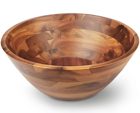 AIDEA Acacia wood serving bowl with fruits, showing natural grain and durable finish for everyday use.