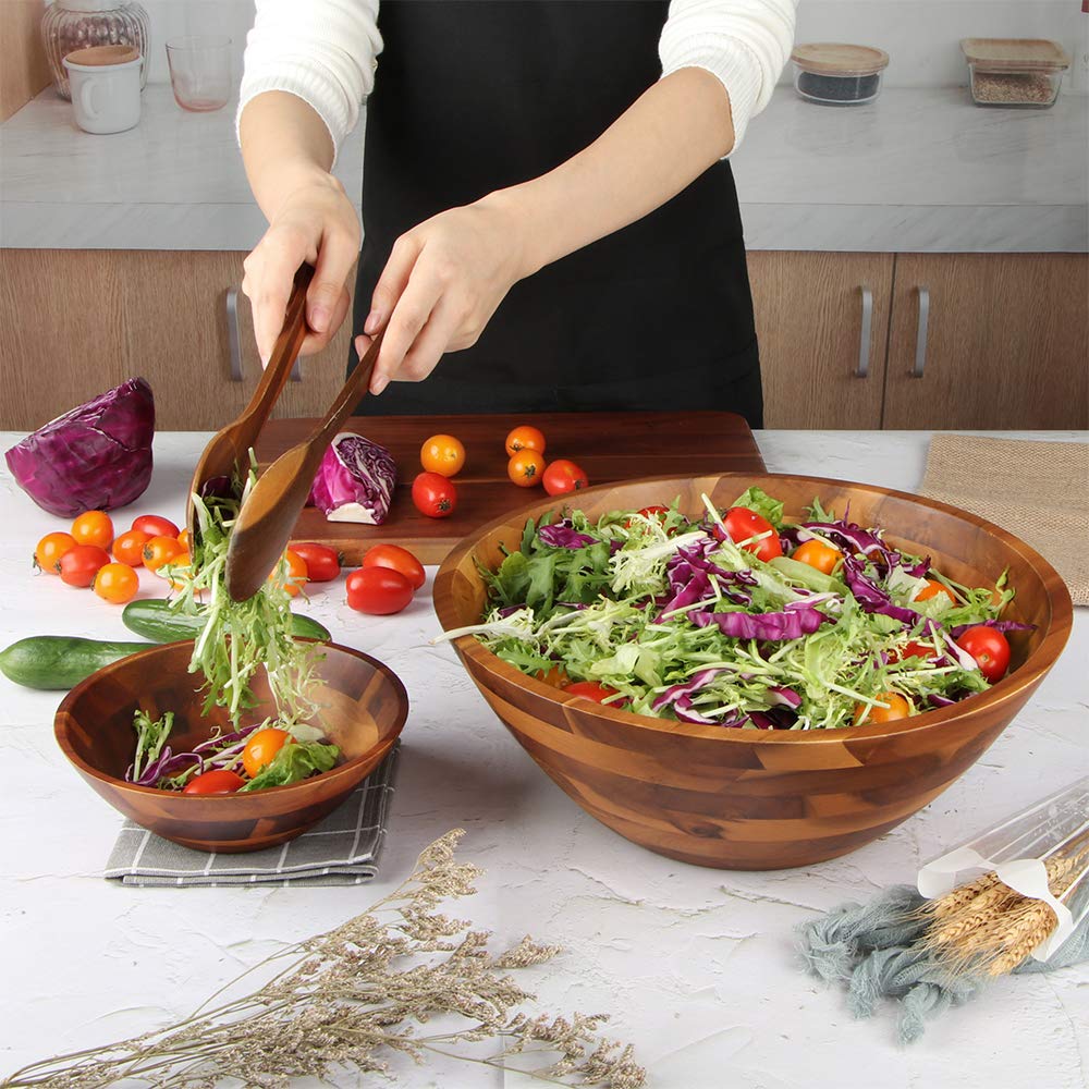AIDEA 12.5-inch diameter salad bowl with generous capacity for fruits and greens.