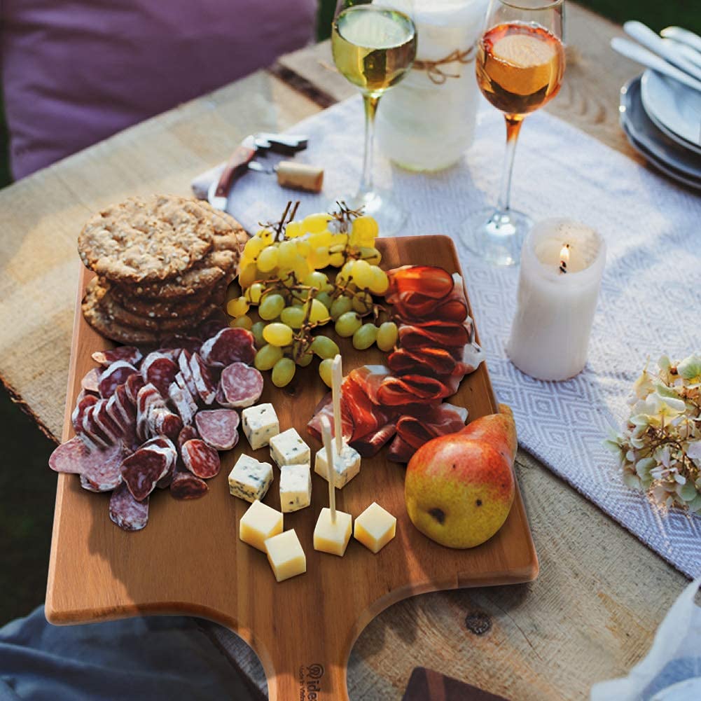 AIDEA dual-use board serves as a cutting surface and cheese tray.