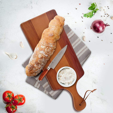AIDEA board with handle enables easy transfer from kitchen to table.