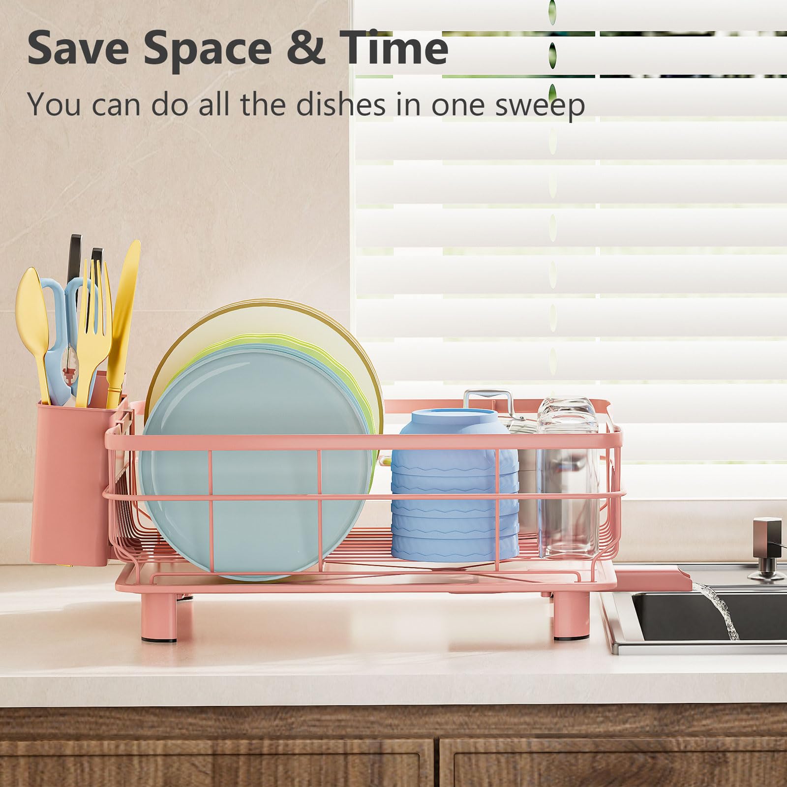 AIDERLY removable cutlery basket with knife slots enables organized air-drying