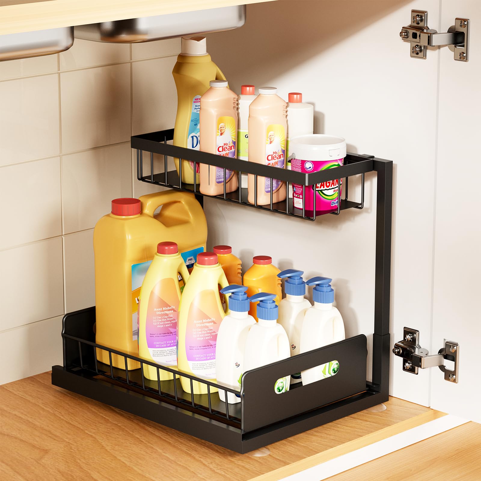 AIDIAM metal frame bathroom storage basket offers durable, rust-proof organization.