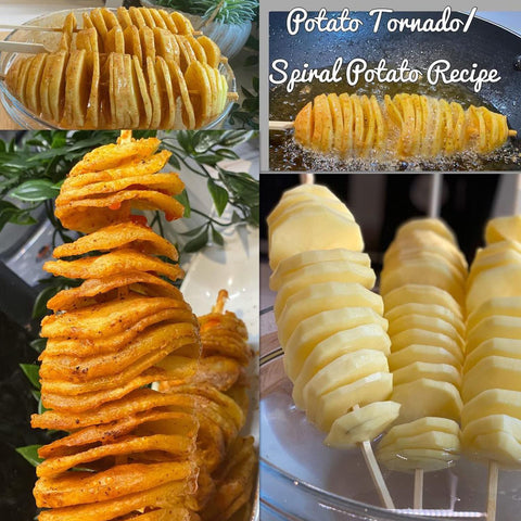 AIDOIT Tornado Potato Cutter on countertop enables effortless spiral cuts.