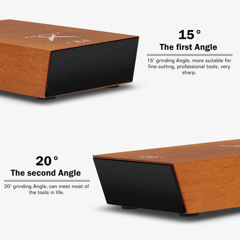 AIERLIAN premium wood base with magnets keeps blade steady during sharpening