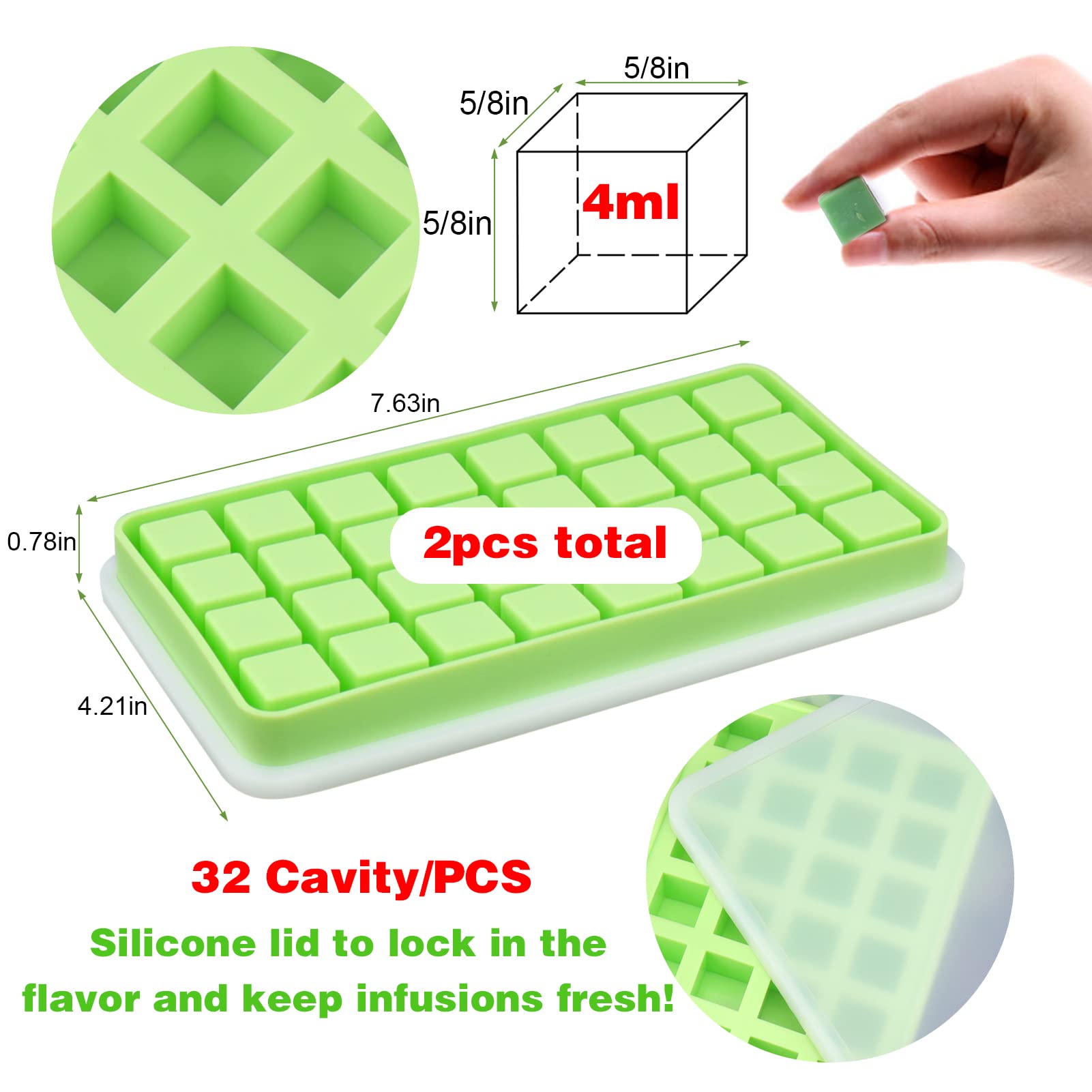 AIERSA silicone lid seals to keep herb infusions fresh during freezing.