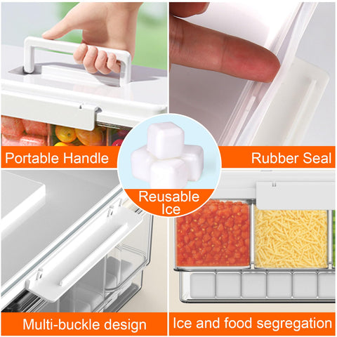 AIERSA Snackle Box bottom ice cube compartment for consistent cooling.