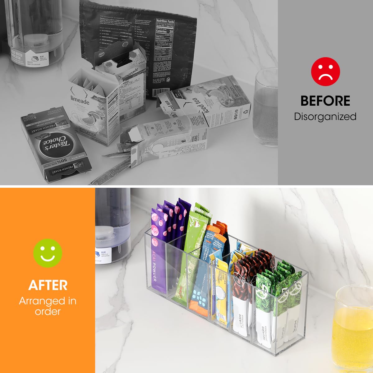 AIEVE acrylic transparent storage container demonstrating neat pantry organization