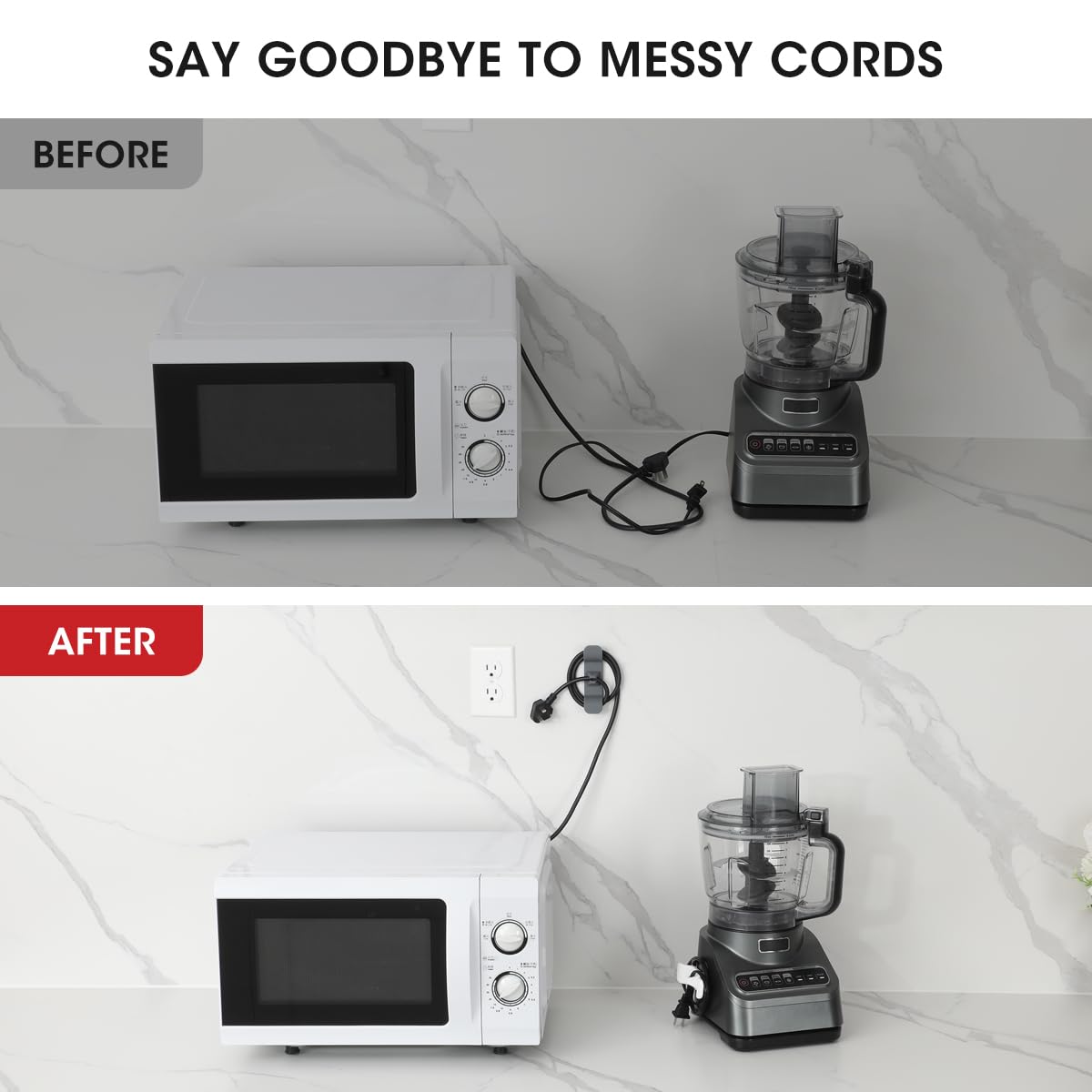 AIEVE kitchen cord management on air fryer promises tidy cords after each use.