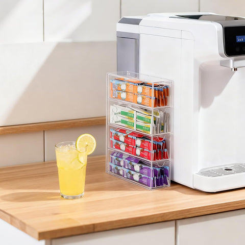 Compact kitchen organizer suitable for counter or cabinet storage