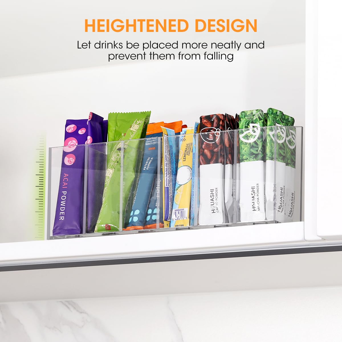 AIEVE kitchen organizer for water packets on a countertop display
