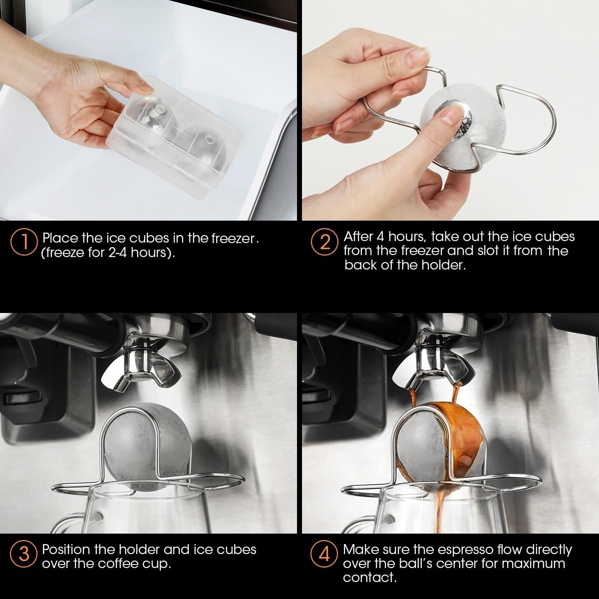AIEVE cooling ball invites experimentation with espresso and milk flavors.