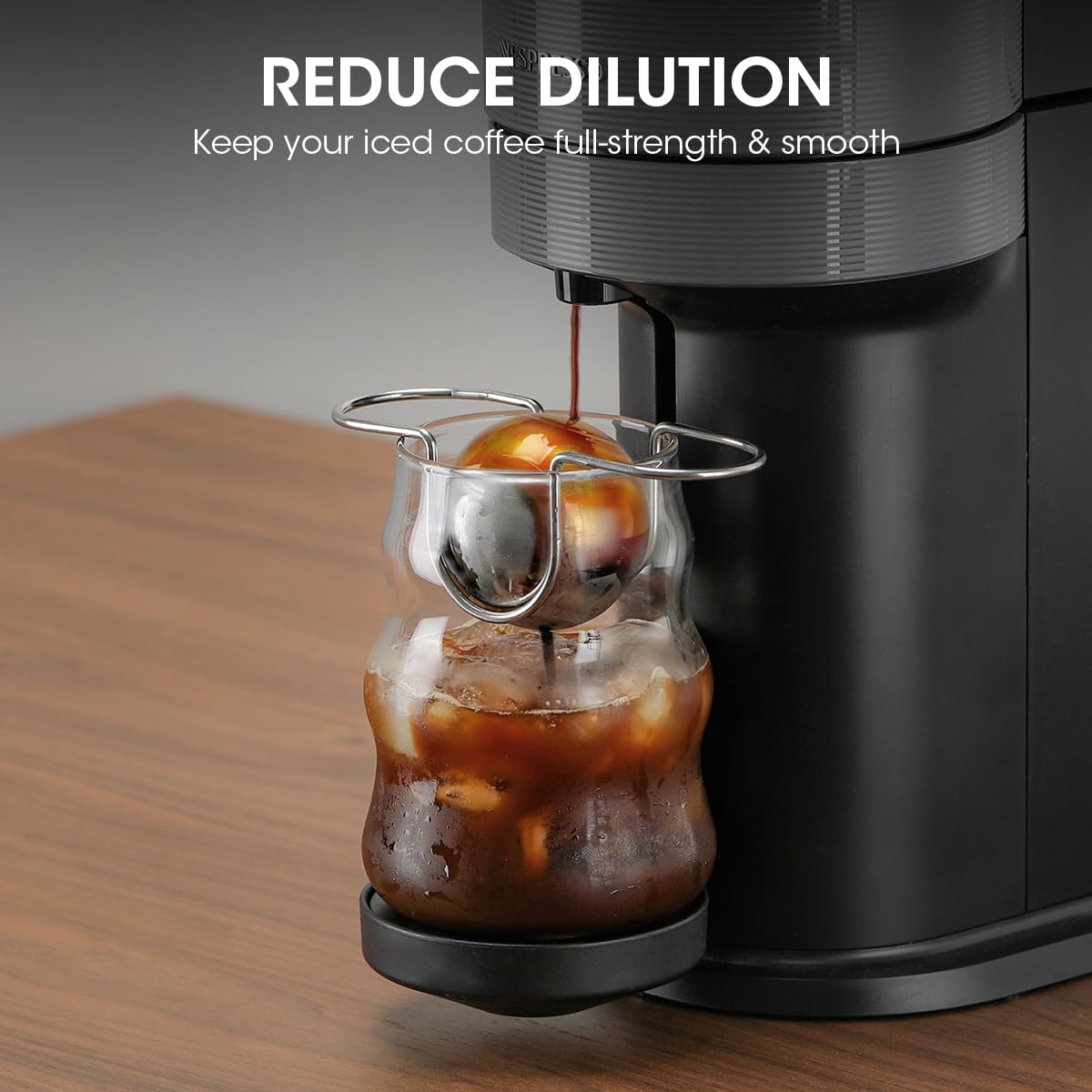 AIEVE ball with cup stand cools directly in your cup for precision.
