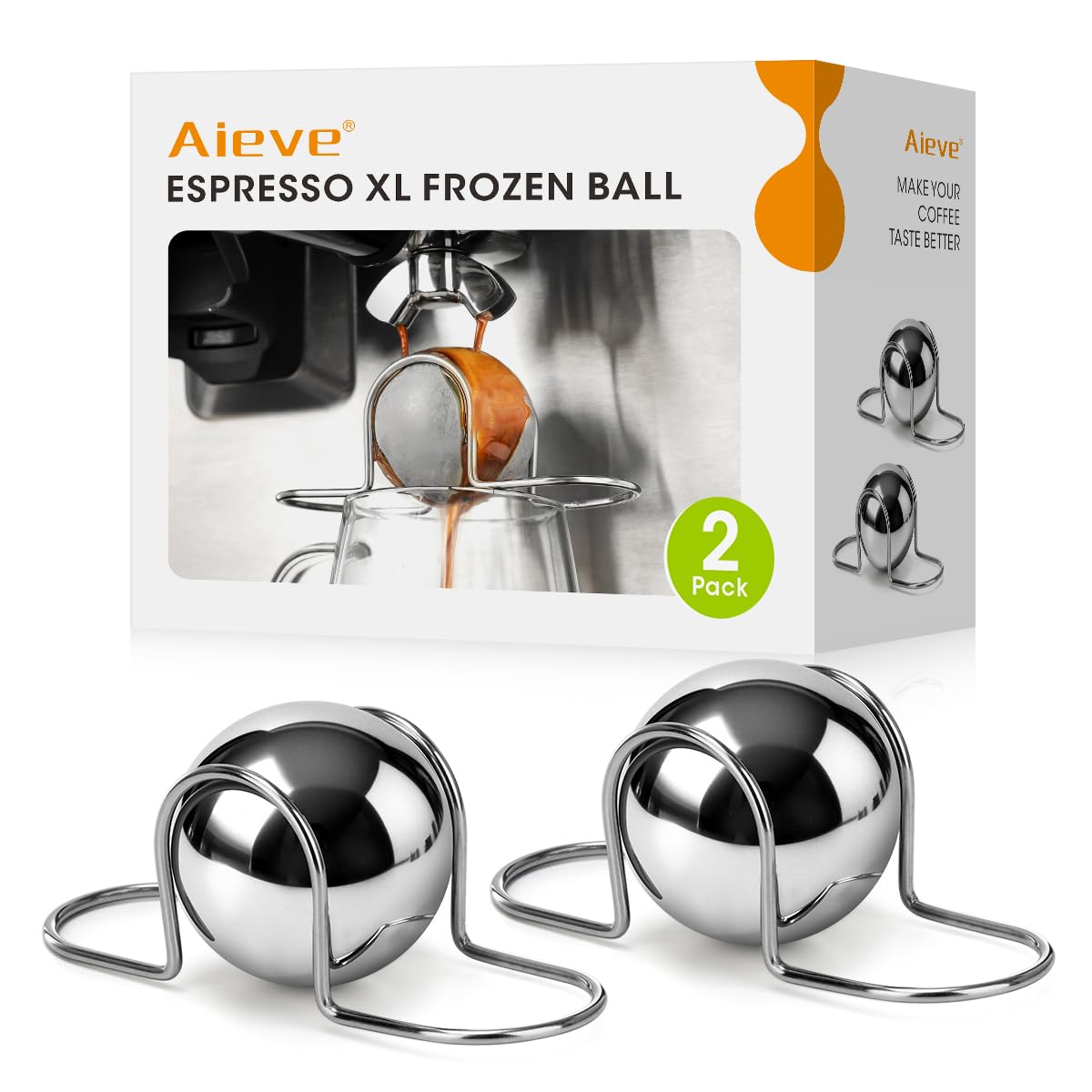 AIEVE espresso cooling ball in storage box preserves delicate flavors during prep.