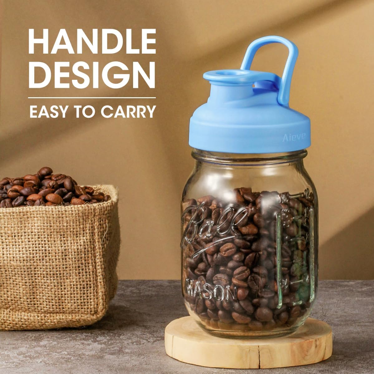 AIEVE leak-proof mason jar lids create airtight seals for freshness.