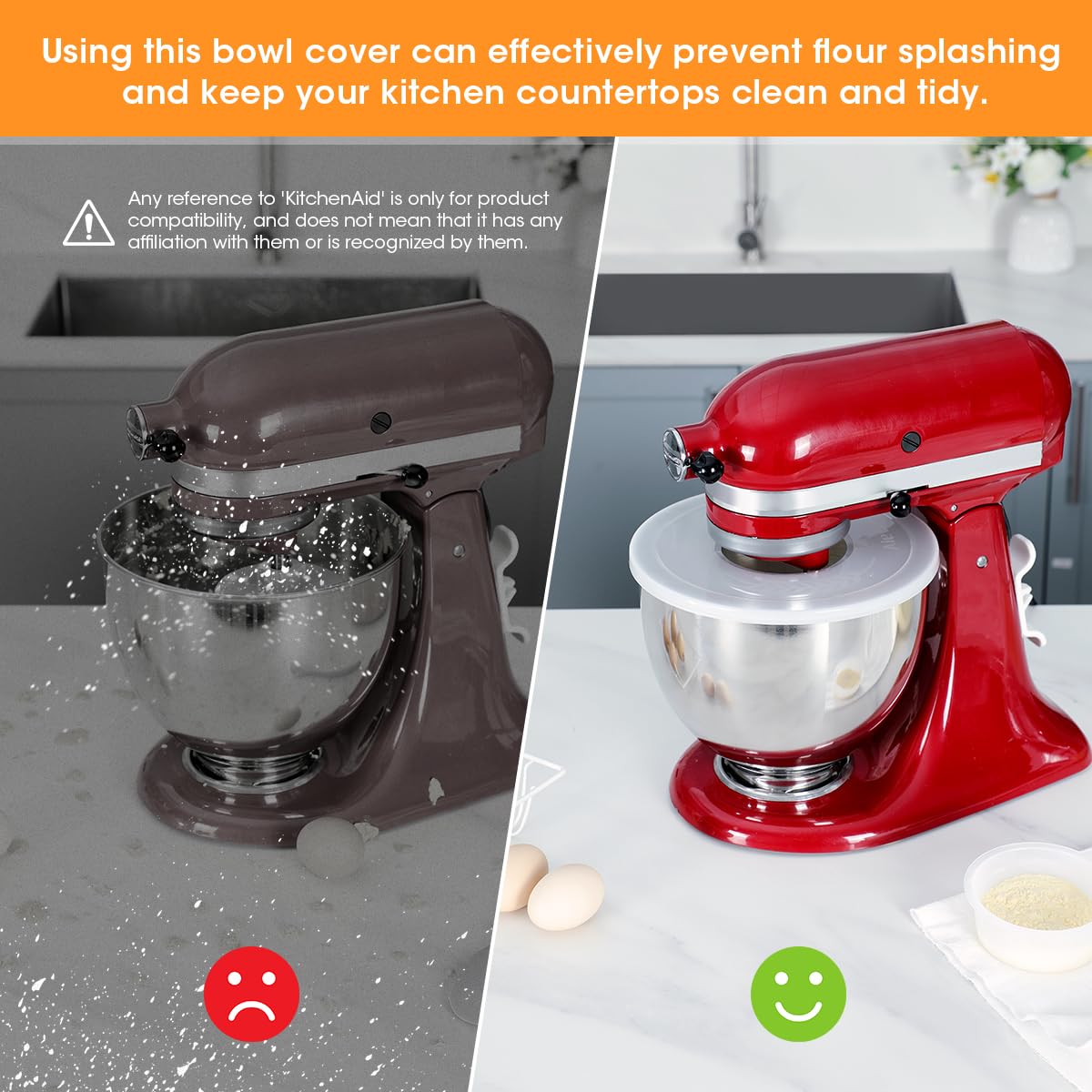 Clear AIEVE lid seals the bowl for dust-proof storage after mixing.