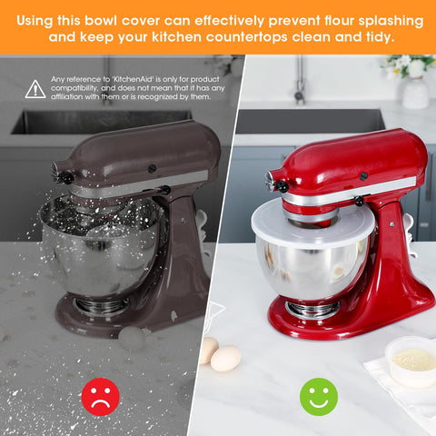 Clear AIEVE lid seals the bowl for dust-proof storage after mixing.