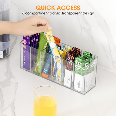 AIEVE pantry storage for sugar, tea, and coffee packets, tidy and accessible