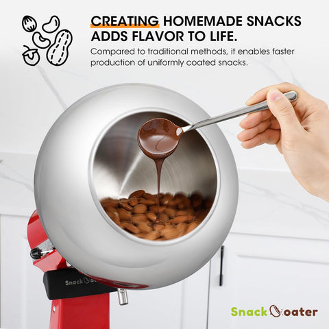AIEVE almonds coated evenly using the coater for crisp, tasty results.