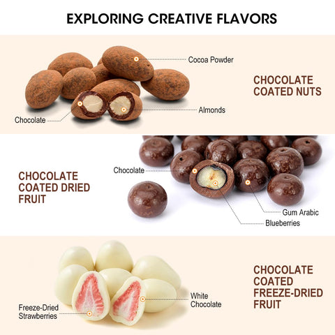 AIEVE macadamia nuts coated with the coater highlighting durable stainless steel.