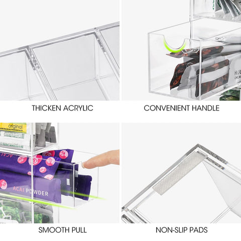 Thickened acrylic construction provides rigidity and clarity