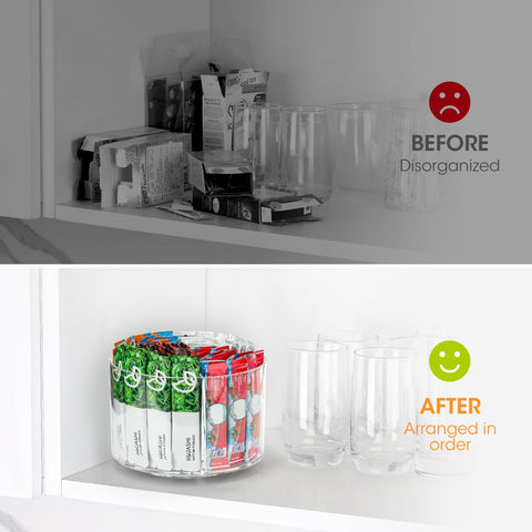 AIEVE transparent acrylic compartments keep drink packets visible at a glance.