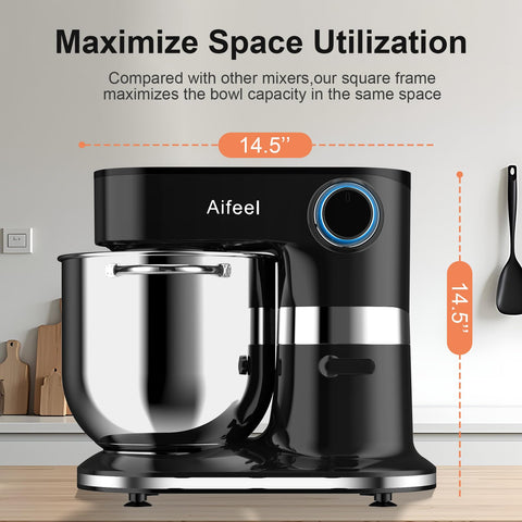 Aifeel tilt head action displays convenient ingredient access during mixing