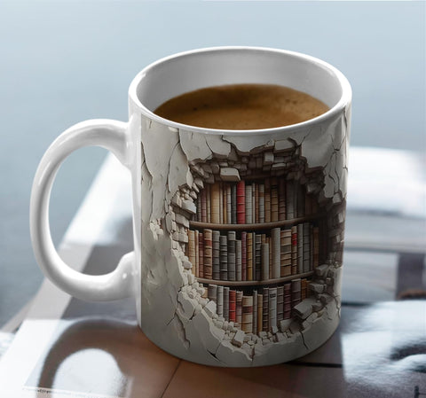 Aigori Library Bookshelf Mug gift-ready packaging enhances gifting.