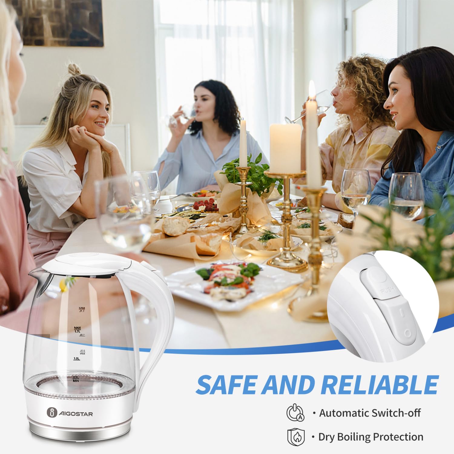 Aigostar 1500W heating power for quick hot water