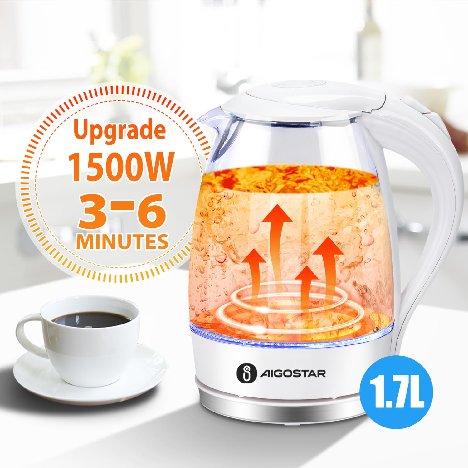 Aigostar cordless pour design for easy serving and control