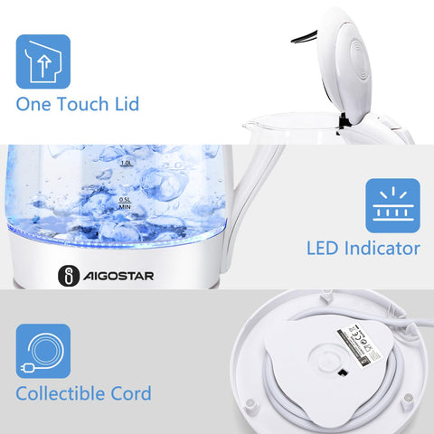 Aigostar blue LED indicator glows during heating