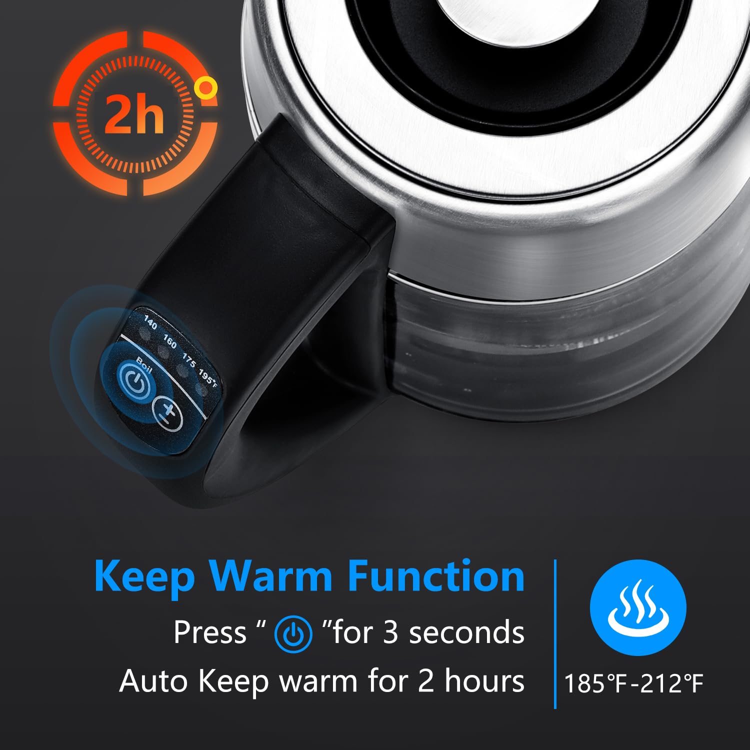 Aigostar LED color indicator demonstrates selected temperature at a glance.