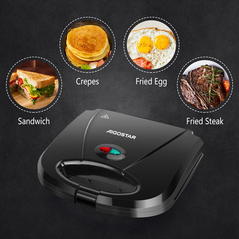 Aigostar sandwich maker egg-cooking view for fast breakfast