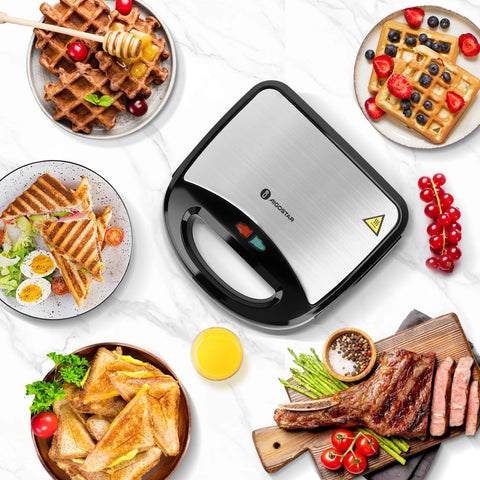 Aigostar versatile 3-in-1 grill for burgers and waffles.