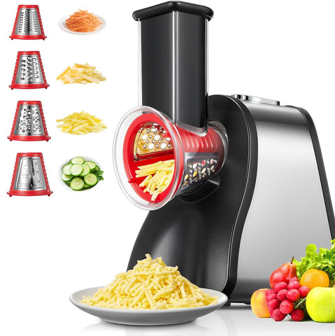 Aiheal electric cheese grater on a clean counter for quick cheese prep.