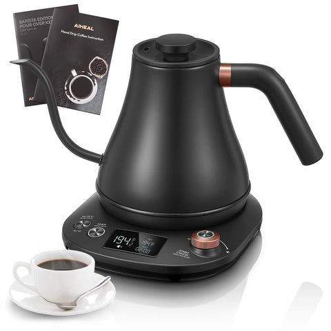 Aiheal gooseneck kettle base with LCD display for precise temperature control.