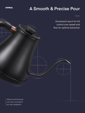 Aiheal temperature control knob allows one-degree adjustments for accurate brewing.