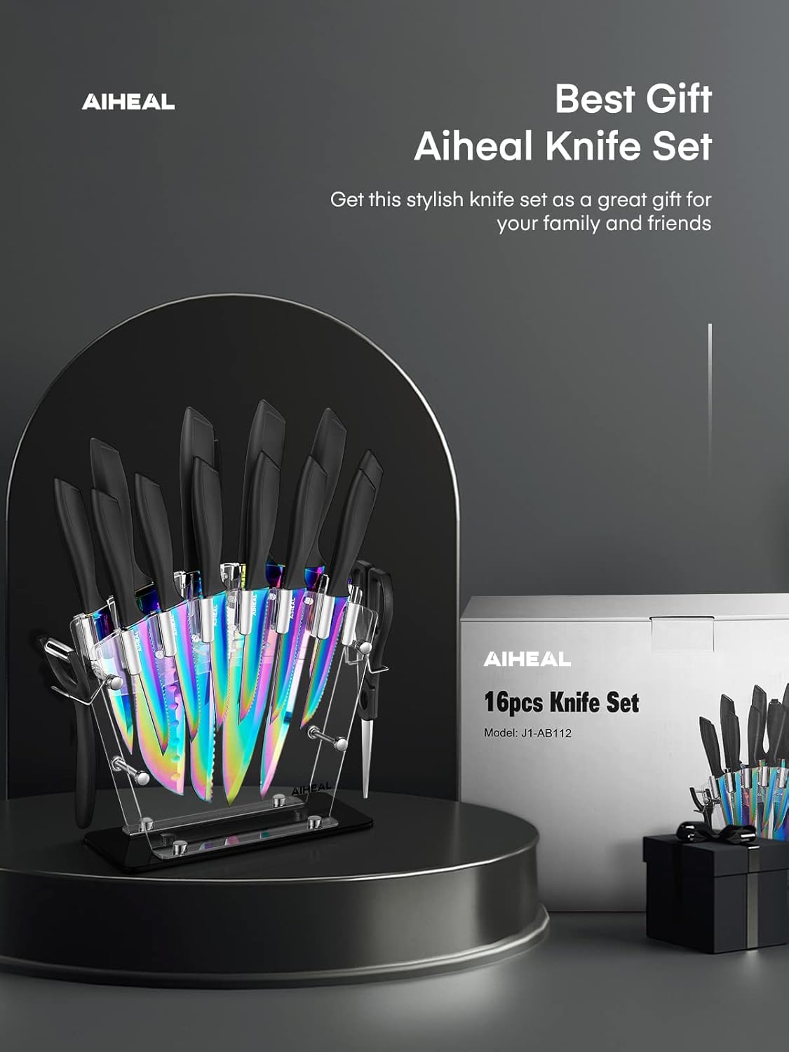 Aiheal kitchen scissors and sharpener complete the set for maintenance