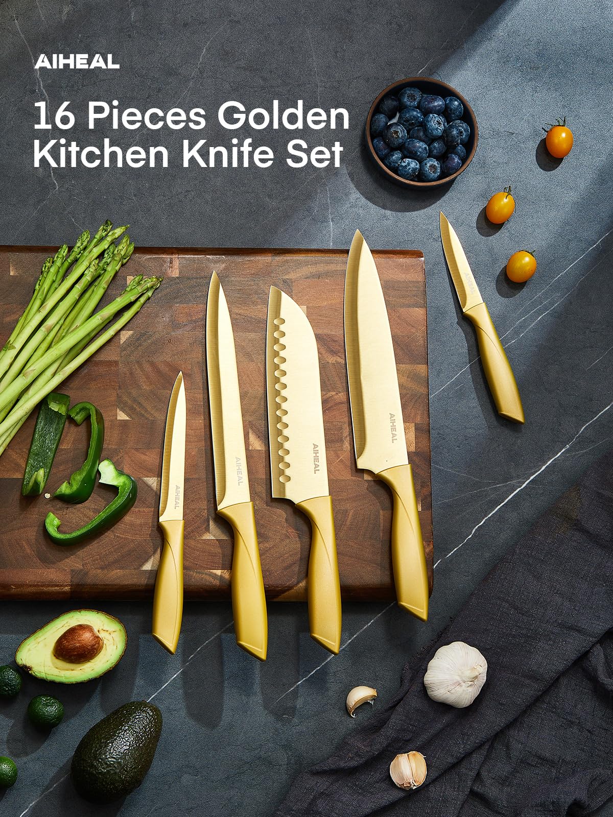 Aiheal kitchen shears and sharpener for quick blade maintenance