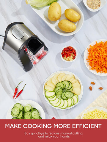 Aiheal transparent barrel shows grated ingredients ready to fall.