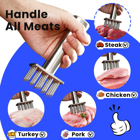 Aihomo BBQ-ready tenderizer that helps marinade penetration for flavorful grilling