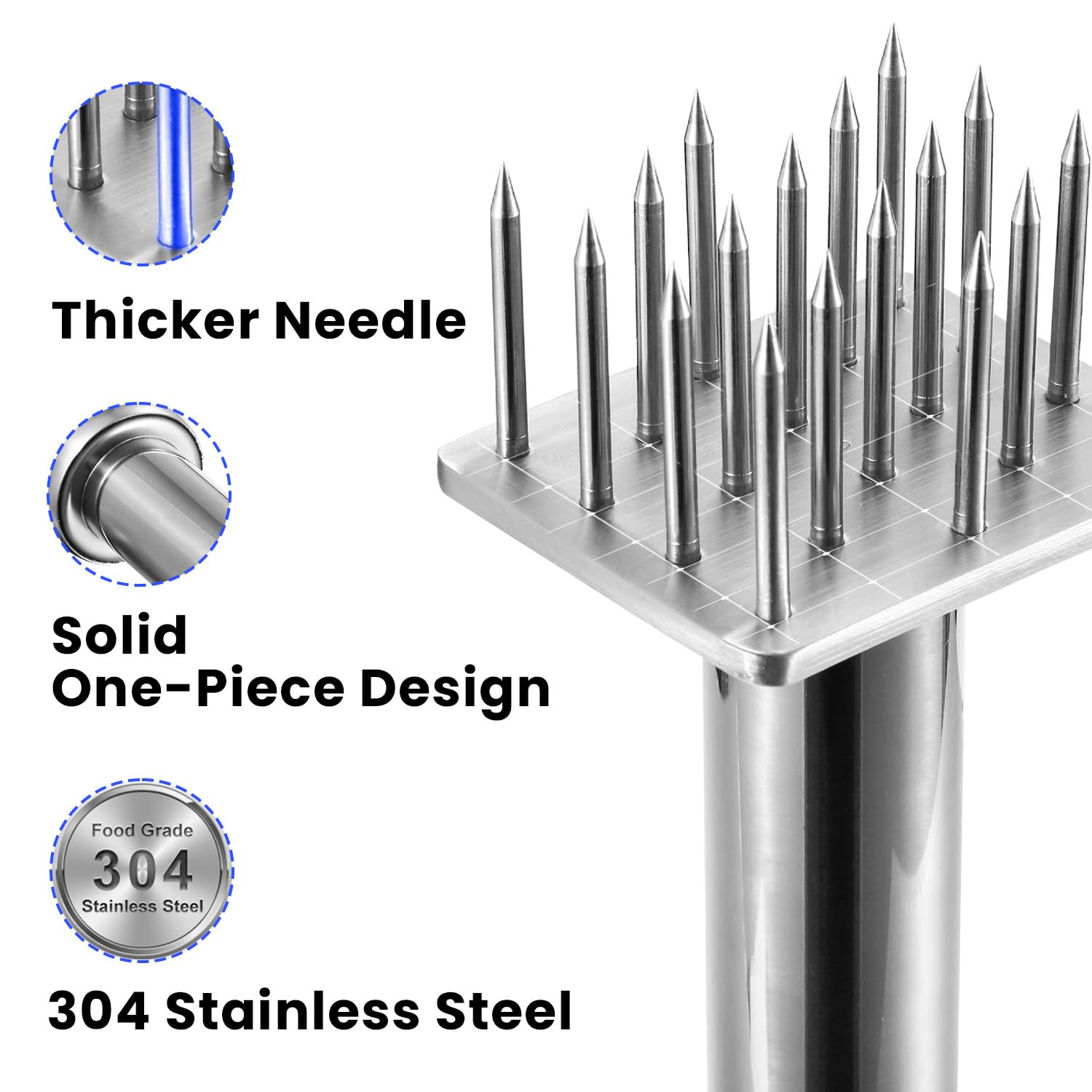 Aihomo dishwasher-safe tenderizer, seamless blade design for quick cleaning after use