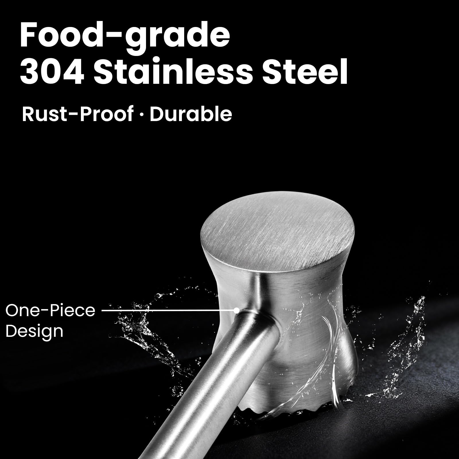 Aihomo flat side for pounding and even thickness.